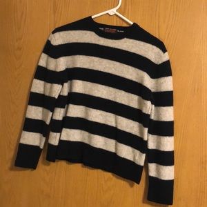 Navy blue and white sweater
